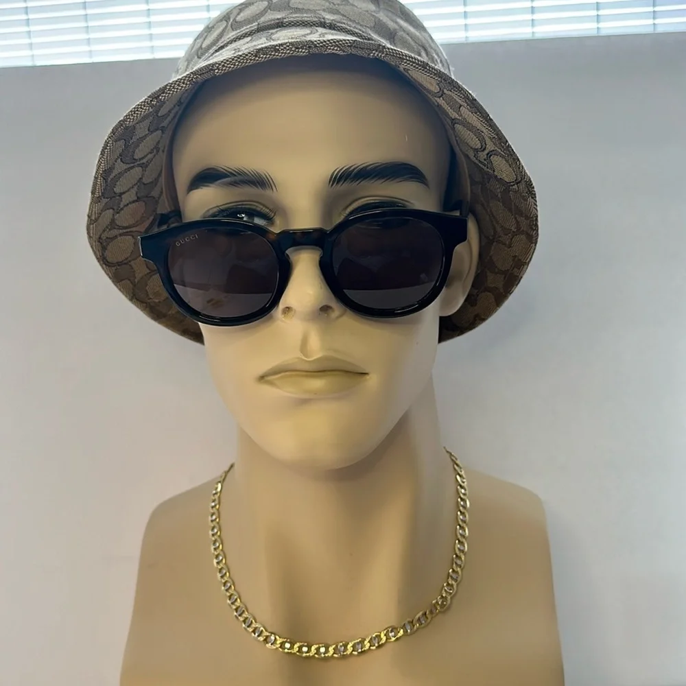 New Authentic Gucci GG0825S Shiny Dark Havana Sunglasses